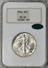 New Listing1946-P Walking Liberty Half Dollar NGC CAC MS63 Old Fatty Holder Gold Foil 3.0
