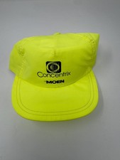 Vintage Moen Concentrix Neon Yellow Nylon Snapback Hat Made in USA Plumbing