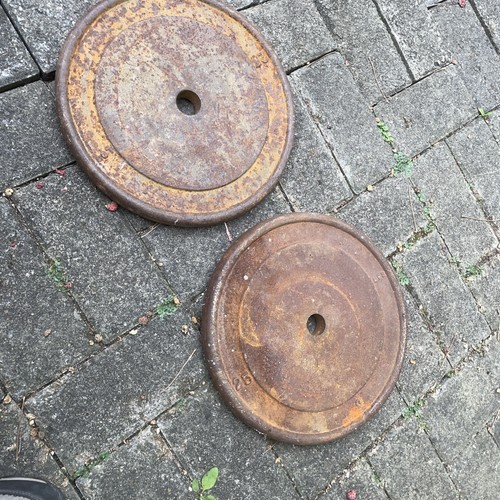 Vintage Gewichte 25 Pfund Platte Paar gebraucht 1" Loch Langhantel - Bild 4 von 4