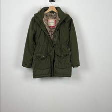 Abercrombie Fitch Parka Sherpa Kids Faux Fur Lining Teen 11/12 Military Coat