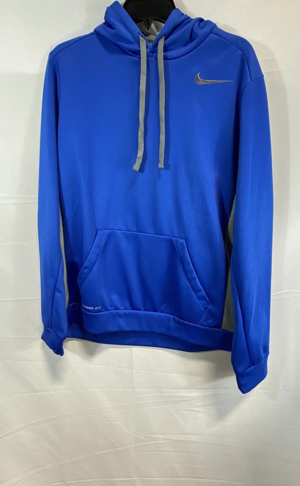 Nike Men's Therma-Fit Hoodie Blue Gray Colorblock Pullover NWT 650733 Sz M