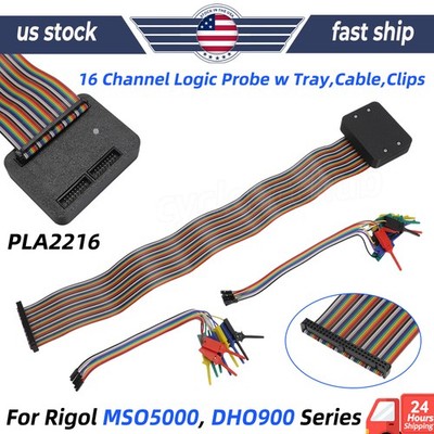 For Rigol MSO5000 DHO900 PLA2216 Compatible 16 Ch Logic Probe w Tray,Cable,Clips