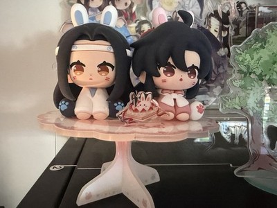Chibi Bunny Animation Figurine Set w/ Display Box, 2 Characters, Birthday