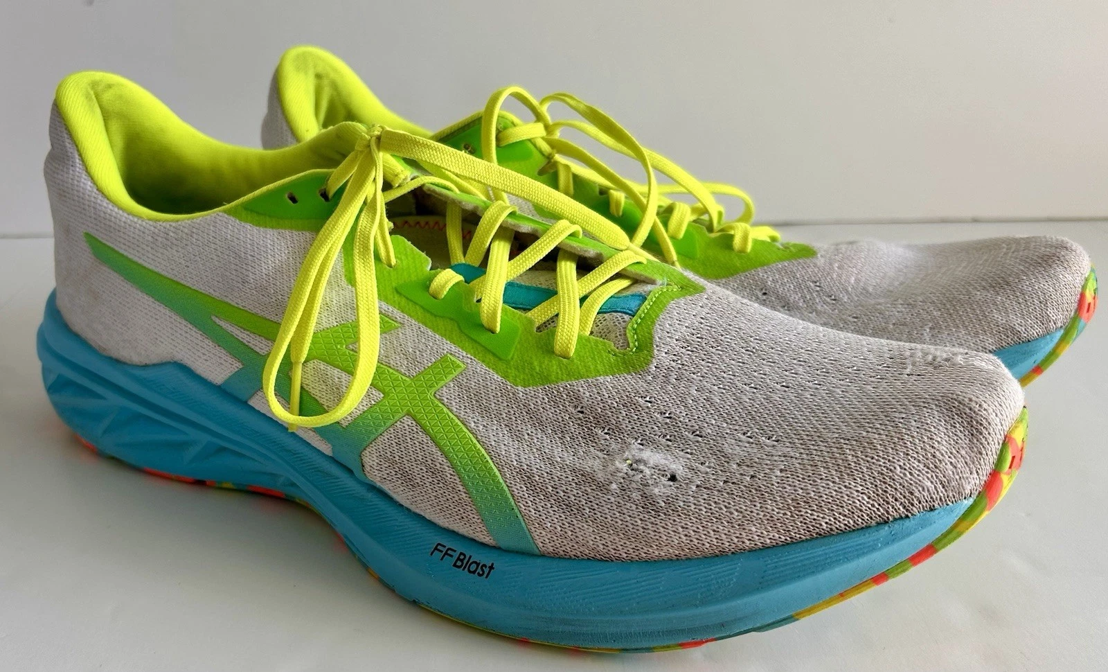 Scarpe Asics Dynablast 2 Uomo 14 Bianco Blu Sneakers Corsa Allenamento Atletico