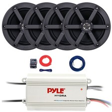 4x JVC CS-MS620 6.5" 100W Max 2-Way Speakers, 4-Channel Amplifier w/Kit, Wire