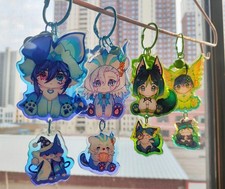 Genshin impact Neuvillette Kinich Ororon Pendant Acrylic Keychain Keyring 7CM