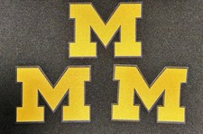 3-Pack Michigan Wolverine Woven Block M Iron-On Patch - Go Blue