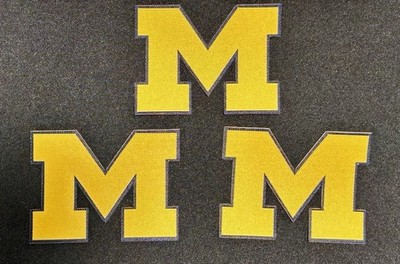MICHIGAN WOLVERINES Team Logo Woven Block M Iron-On Patches 3-Pack  - GO BLUE