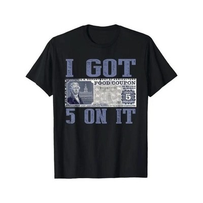 I Got $5 on It Design with Vintage Currency Print Short Sleeve Tee T-Shirt