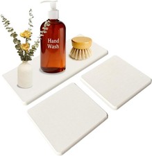 Water Absorbing Stone Tray, 3PCS Fast Drying Stone Sink Tray, Stones Soap