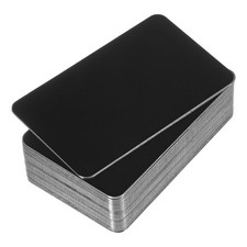 0.5mm Stainless Steel Metal Business Cards, 30 Pack Mirror Name Card, Black