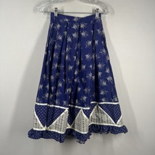 Vtg Jessicas Gunnies Gunne Sax Prairie Skirt Sz 7 Cottagecore Floral Midi Trad