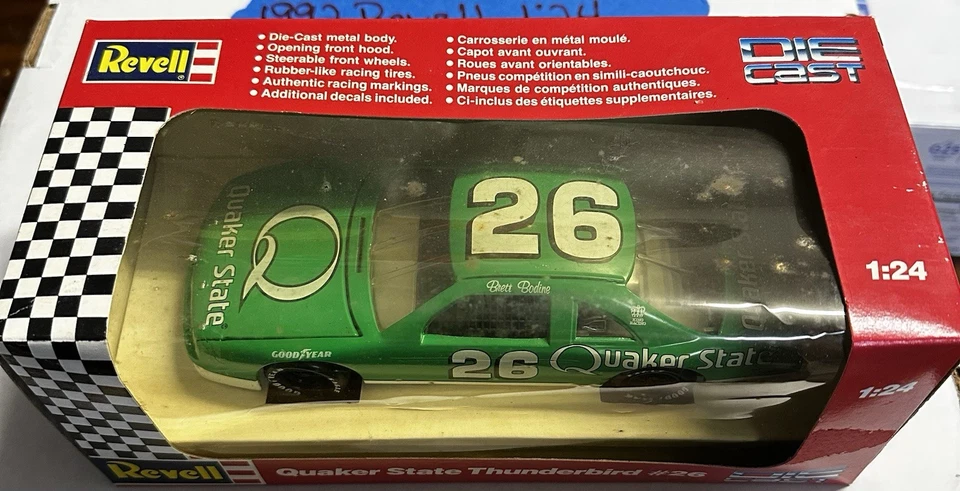Coche de carreras fundido a presión Revell Quaker State Thunderbird #26 1992 Brett Bodine 1:24 Foto 2 de 3