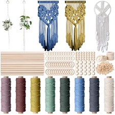 268 Pcs Macrame Kits for Adults Beginners Weaving Supplies with 3 mm Macrame