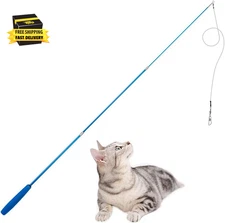 Retractable Cat Wand - Interactive 3-Section Teaser Toy, Fishing Pole Exerciser 