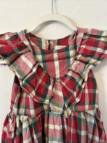 Pink Chicken New York Girl's Raphaela Holiday Tartan Red Plaid Dress Size 8Y - Picture 3 of 7