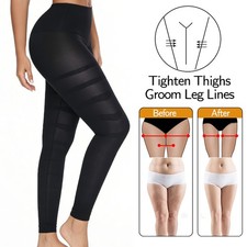 Slimming Anti Cellulite Compression Leggings Leg Shape Tummy Control Black Pants