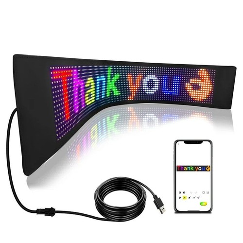 Flexible LED Sign Board Display Programmable with Smart App 27x12cm - 第 1/8 張圖片