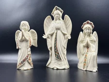 Lenox China Jewels Nativity Angels set of 3: praying, kneeling, open arms - MINT