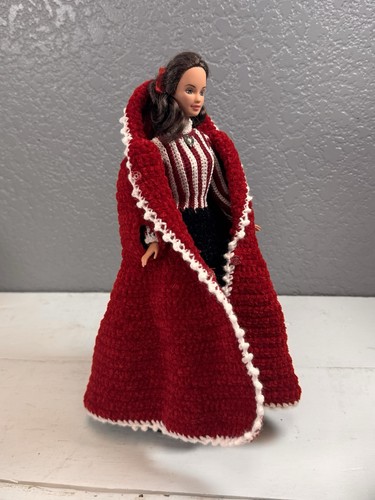 Vintage Hand Crocheted Dress, Barbie Beautiful Red Riding Hood Dress & Cape - Picture 10 of 14