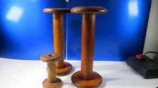 WOOD SPOOLS SEWING WOOL FABRIC TEXTILE WOODEN LOOM SET 3 SPOOLS 1 PRICE