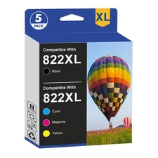 5PK 822XL Ink Cartridges For Epson WF-3820 WF-4820 WF-4833 WF-3823 WF-4830