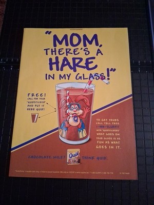 Nesquik Chocolate Milk Promo Vintage Print Ad 1997 8x11