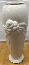 VTG Porcelain Lenox Flower Bud Vase Ivory Rose Motif Gold Trim Gift For Mom