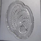 Vintage Federal Glass Homestead Wheat Snack Plate. Set of 8