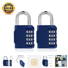 Portable Keyless Resettable 4-Digit Padlock Set - Perfect for Gym & School
