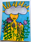ACEO Original Celestial Sun Woman Alcohol Marker Watercolor on Paper 2.5x3.5 — photo 2