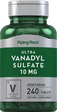 Vanadyl Sulfate 10mg | 240 Tablets | Ultra Complex | Vegetarian | by Piping Rock
