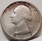 1932-D Fine Washington Silver Quarter Denver Mint KEY DATE