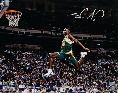 Shawn Kemp Signed Supersonics 16x20 Slam Dunk Photo *Horizontal- Beckett W Holo - Picture 12 of 12
