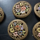 BEAUTIFUL Vintage floral Enamel,Brass,Openwork,Rare Buttons — photo 8
