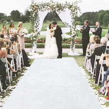 White Wedding Aisle Runner Outdoor Velvet Aisle Runner for Wedding Ceremony 4FTx
