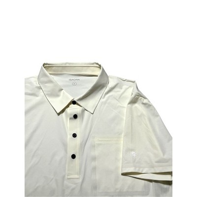 ISAORA Men's Medium Cream Performance Polo Shirt