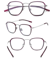 DUCO Blue Light Blocking Glasses Purple Silver Color Brand New