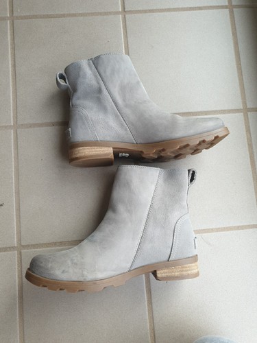 Sorel Emelie Waterproof Zip Gray Leather/Suede Boots Women's 6.5 - Picture 9 of 9