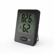 USA THERMOMETER INDOOR Digital LCD Hygrometer Temperature Humidity Meter Clock