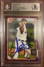Steven Matz Signed 2015 Bowman Purple #BP124 /250 Beckett SLAB New York Mets