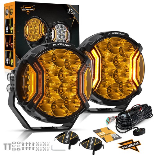 Barra de luz LED amarilla Auxbeam de 5" vainas tirador lateral con DRL ámbar para Chevrolet - Imagen 9 de 12