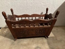 Ancien meuble berceau breton en bois pour santon Poupée Noël Collection Crèche