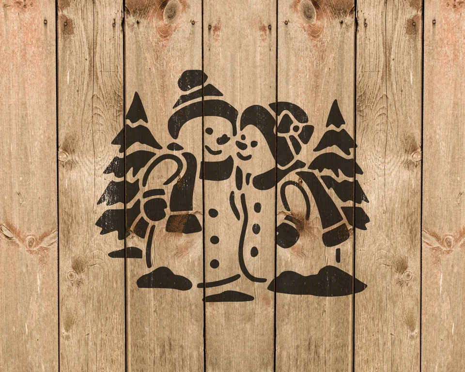 Snowman Stencil, Reusable Mylar Craft Stencil For Painting, 114 - Image 2 of 3