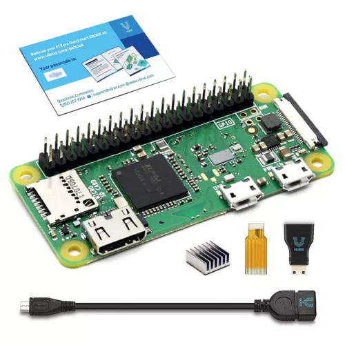 Vilros Raspberry Pi Zero WH With Presoldered Header Attach Barebones Starter Kit
