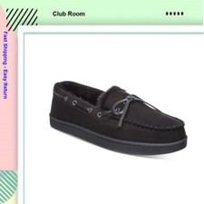 Club Room Mens Moccasin Slippers Black Size Medium 8-9