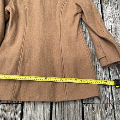 Schott NYC Size L Wool Hooded Peacoat Duffel Toggle Button Brown Vintage Coat - Picture 8 of 12