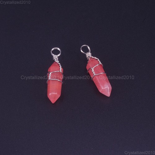 Natural Gemstone Hexagonal Point Reiki Chakra Pendant Necklaces Beads Wire Wrap - Picture 26 of 30