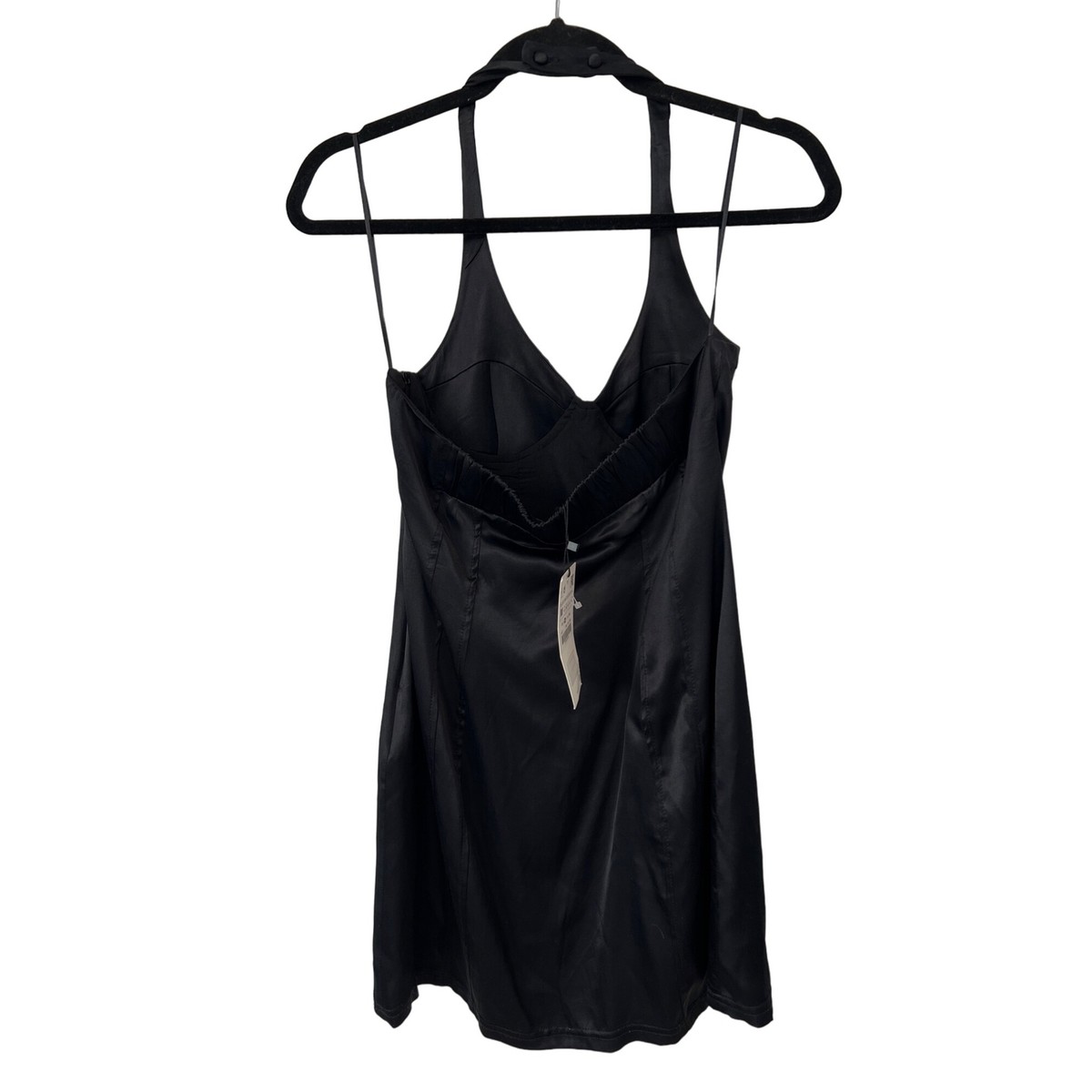Zara Satin Bustier Halter Mini Dress Women's M Summer Party
