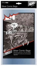 (100 Count Pack) Ultra Pro Silver Age Size Comic Book Bags Acid Free Storage